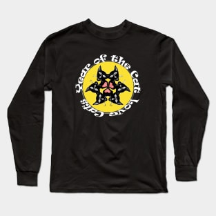 Cute Cat Lovers Black Cats Mandala Long Sleeve T-Shirt